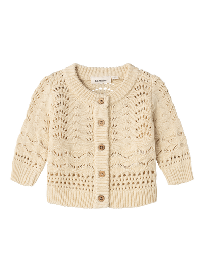Lil Atelier - Cardigan 'NBFLALE LS KNIT CARD LIL - Bleached Sand'