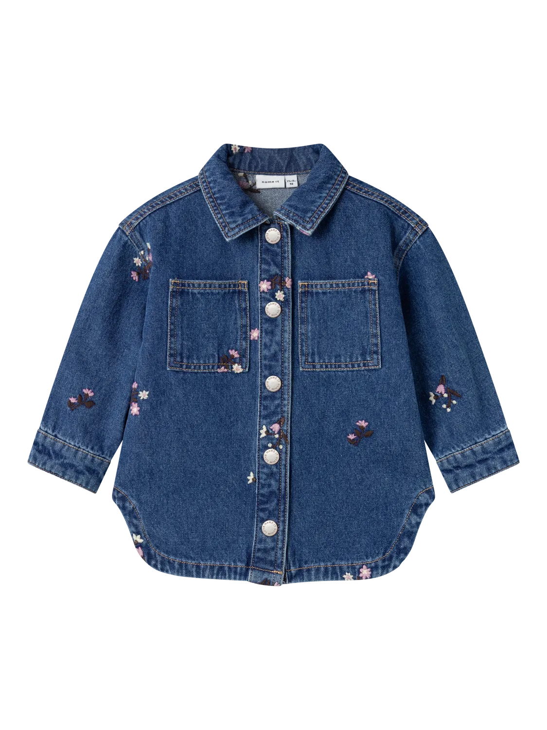 Name it - Jeansjacke mit Blumen 'NMFKAT EMB DNM JACKET 8775-ZA O - Dark Blue Denim'