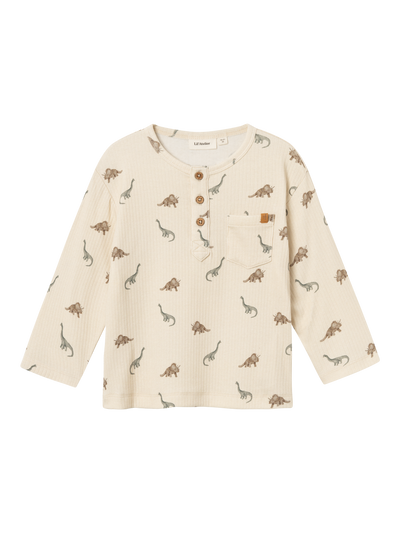 Lil Atelier - Langarm Shirt mit Dinos 'NMMGIO BON LS NREG TOP LIL - BIRCH AOP'
