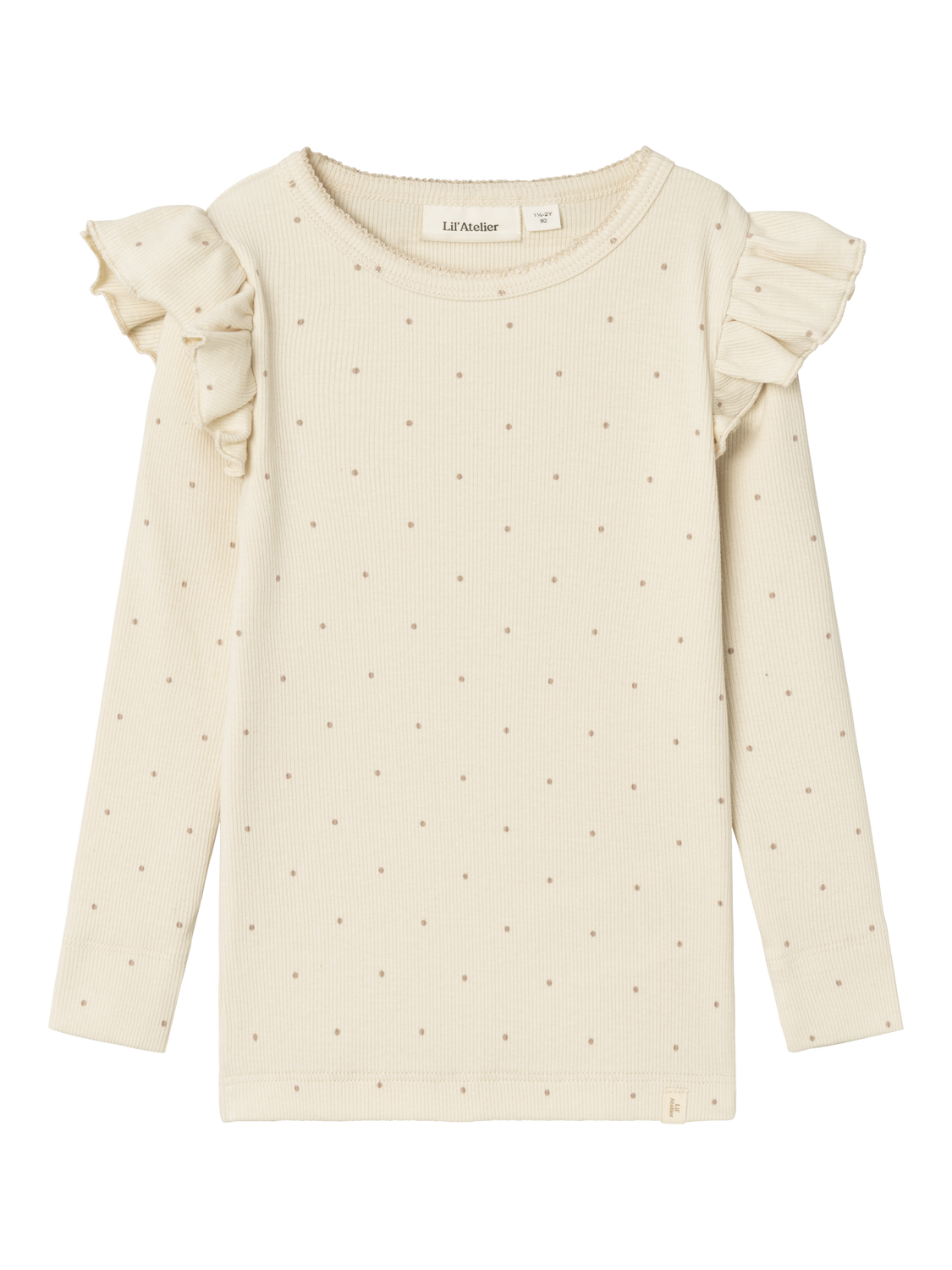 Lil Atelier - Langarmshirt mit Pukten 'NMFGAGO KUO LS SLIM TOP LIL - Birch'