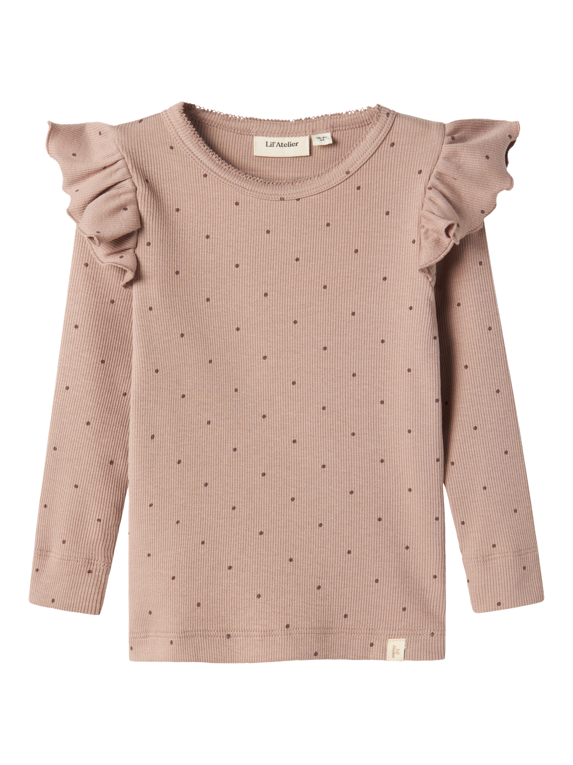 Lil Atelier - Langarmshirt mit Pukten 'NMFGAGO KUO LS SLIM TOP LIL - Etherea'
