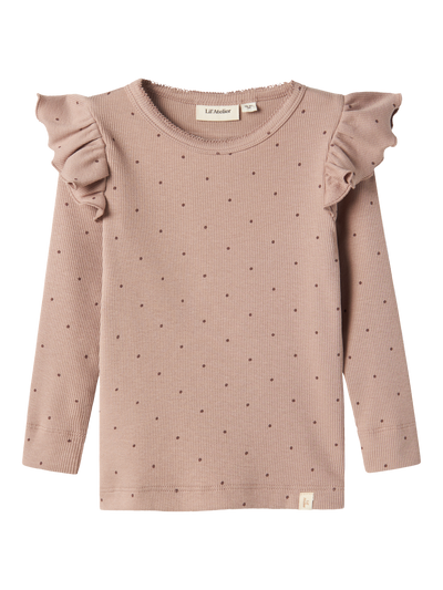 Lil Atelier - Langarmshirt mit Pukten 'NMFGAGO KUO LS SLIM TOP LIL - Etherea'