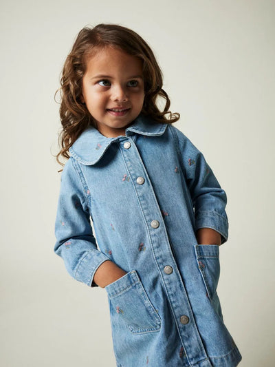 Name it - Jeanskleid mit Kirschen 'NMFPIPER LS DNM DRESS 3614-ZA B - Light Blue Denim'