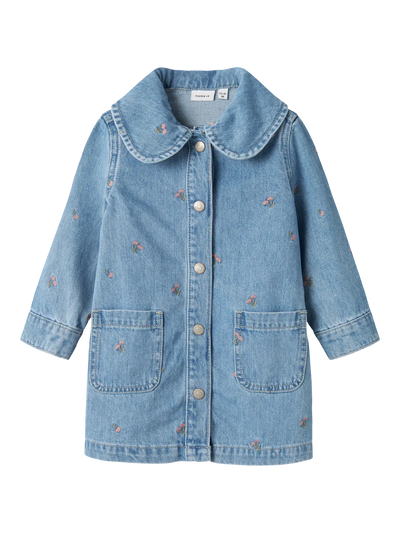 Name it - Jeanskleid mit Kirschen 'NMFPIPER LS DNM DRESS 3614-ZA B - Light Blue Denim'