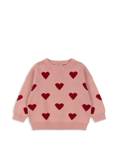 Konges Slojd - Pullover mit Herzen 'LAPIS KNIT BLOUSE - MELLOW ROSE'