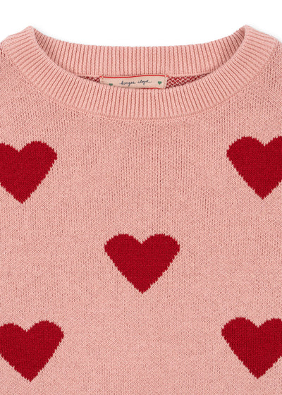 Konges Slojd - Pullover mit Herzen 'LAPIS KNIT BLOUSE - MELLOW ROSE'