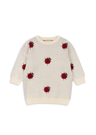 Konges Slojd - Kleid mit Marienkäfern 'LAPIS KNIT DRESS - LADYBUG'