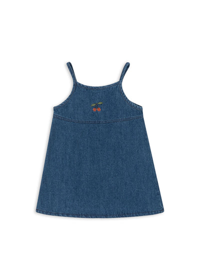 Konges Slojd - Kleid mit Kirsche 'MAGOT STRAP DRESS GOTS - DENIM BLUE'