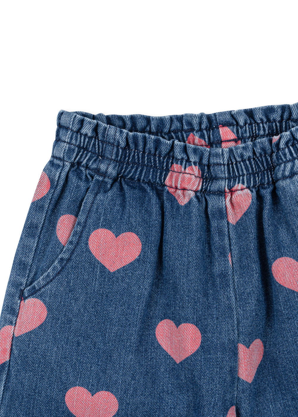 Konges Slojd - Jeans mit Herzen 'MAGOT FRILL PANTS GOTS - BON COEUR PINK'