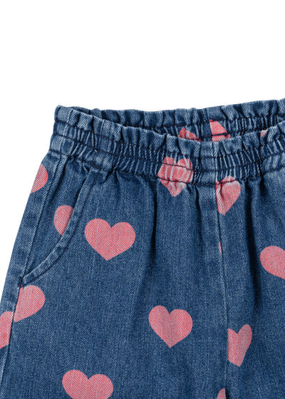 Konges Slojd - Jeans mit Herzen 'MAGOT FRILL PANTS GOTS - BON COEUR PINK'