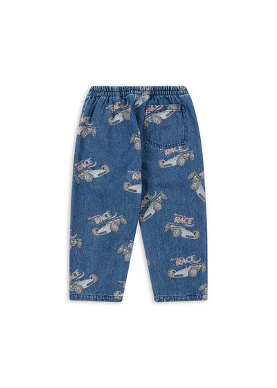 Konges Slojd - Jeans mit Rennautos 'MAGOT PANTS GOTS - Race Denim'