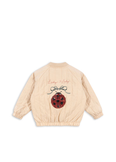 Konges Slöjd - Bomber Jacke mit Marienkäfer 'JUNO SEQUIN BOMBER JACKET - FRAPPÉ'