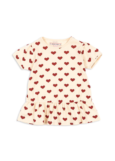Konges Slojd - T-shirt mit Herzen 'CLASSIC TEE GOTS - AMOUR ROUGE'