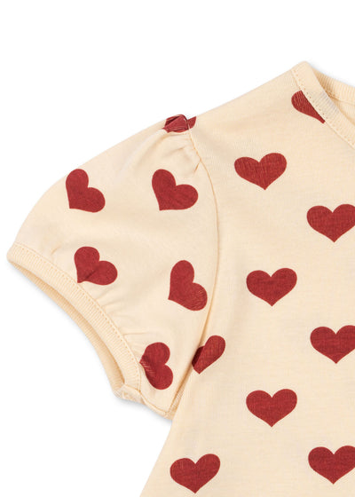 Konges Slojd - T-shirt mit Herzen 'CLASSIC TEE GOTS - AMOUR ROUGE'