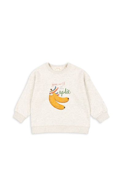 Konges Slojd - Sweatshirt mit Banan 'LOUPZ LOU SWEAT SHIRT GOTS - OFF WHITE MELANGE'