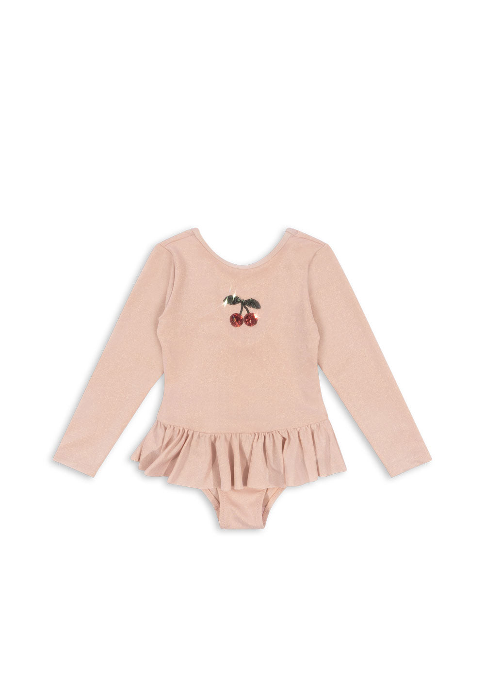Konges Slojd - Badeanzug mit Kirsche 'JADE LS SWIMSUIT - EVENING SAND'