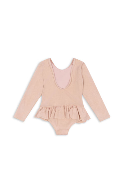 Konges Slojd - Badeanzug mit Kirsche 'JADE LS SWIMSUIT - EVENING SAND'