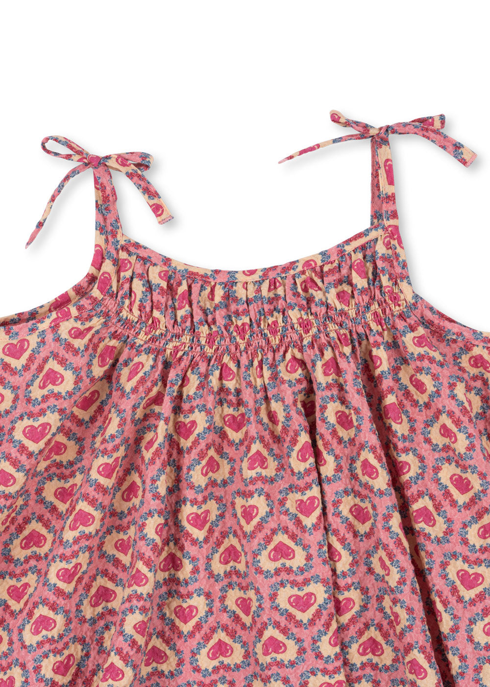 Konges Slojd - Musselin Kleid mit Herzen 'VIVIAN STRAP DRESS GOTS- FELICE ROSE'