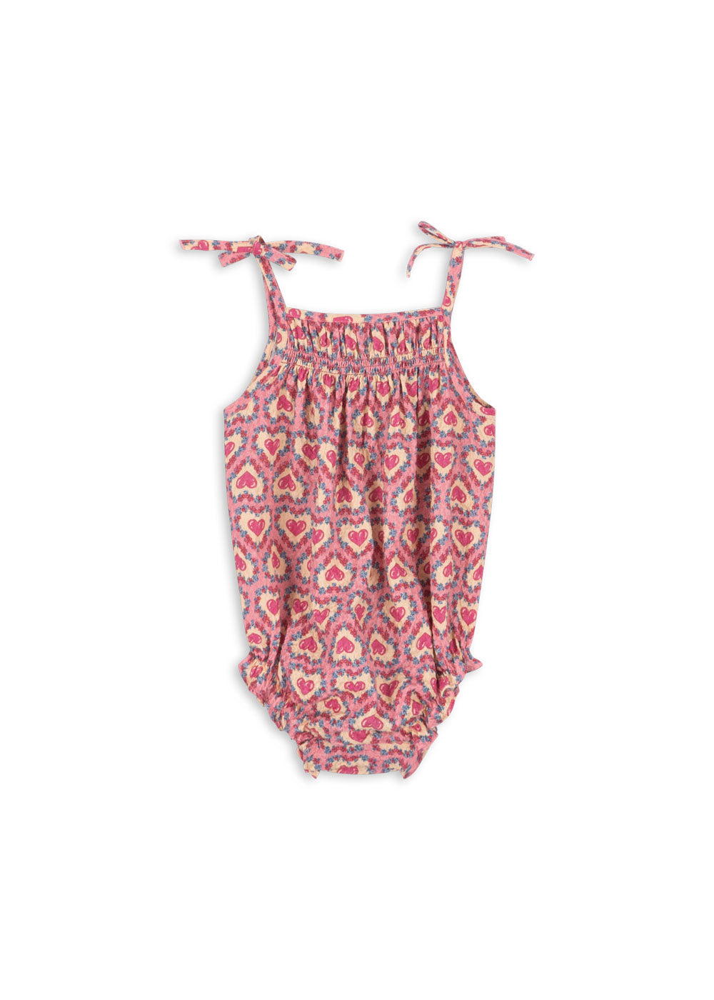 Konges Slojd -  Musselin Romper mit Herzen 'VIVIAN STRAP ROMPER GOTS - FELICE ROSE'