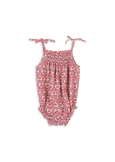 Konges Slojd -  Musselin Romper mit Herzen 'VIVIAN STRAP ROMPER GOTS - FELICE ROSE'