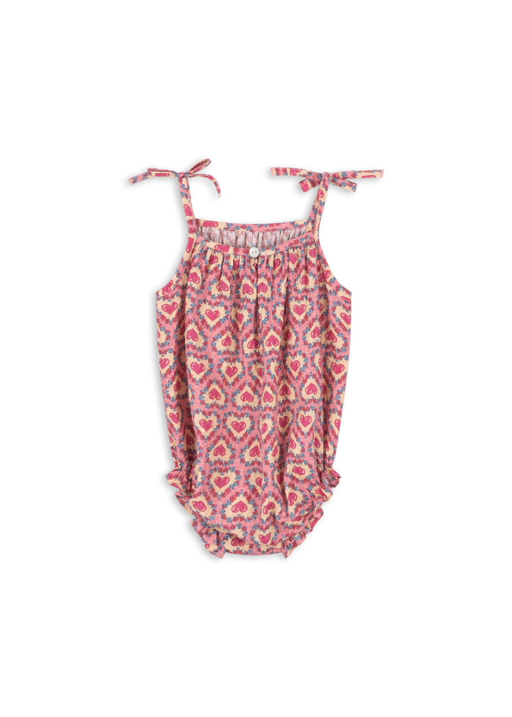 Konges Slojd -  Musselin Romper mit Herzen 'VIVIAN STRAP ROMPER GOTS - FELICE ROSE'