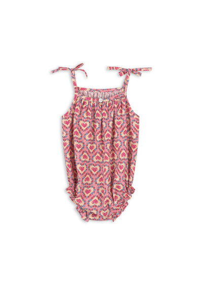 Konges Slojd -  Musselin Romper mit Herzen 'VIVIAN STRAP ROMPER GOTS - FELICE ROSE'