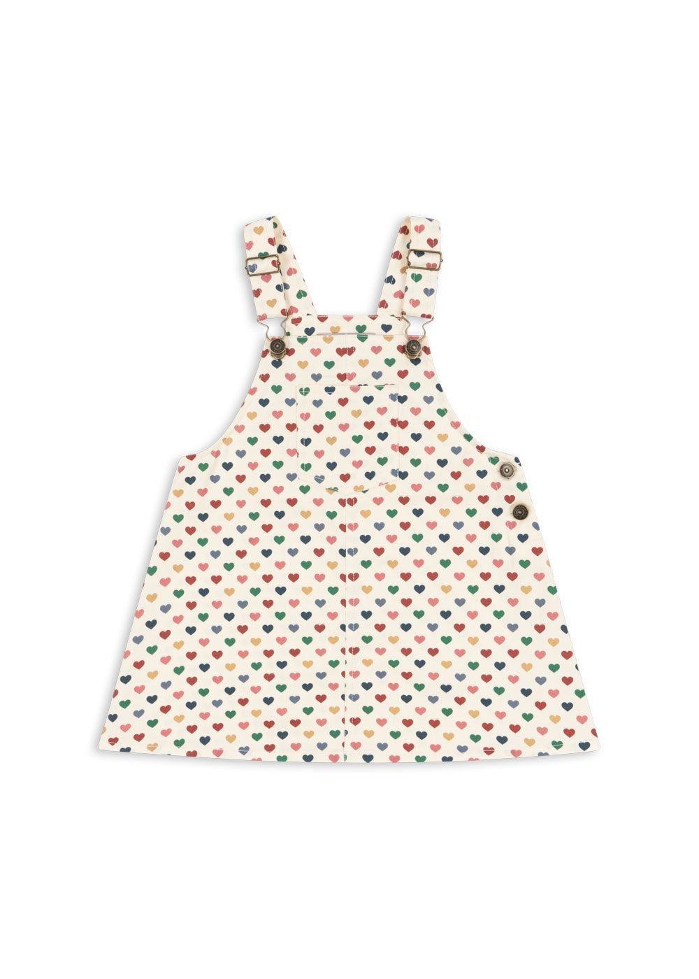 Konges Slojd - Kleid mit Herzen 'FRANKIE OVERALL DRESS GOTS - COEUR COLORÉ'