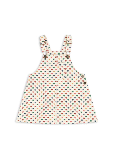 Konges Slojd - Kleid mit Herzen 'FRANKIE OVERALL DRESS GOTS - COEUR COLORÉ'