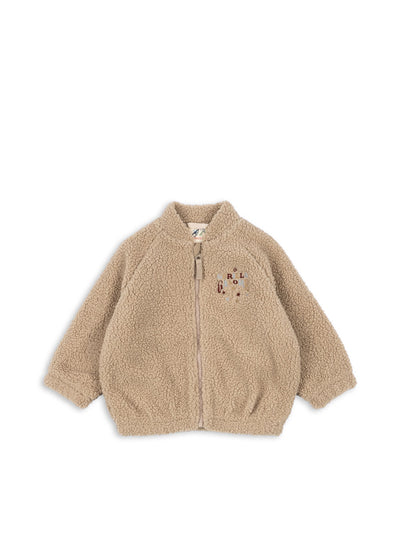 Konges Slöjd - Teddyjacke mit Gorilla 'JAZZ TEDDY BOMBER JACKET GR - OXFORD TAN'