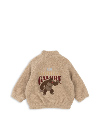 Konges Slöjd - Teddyjacke mit Gorilla 'JAZZ TEDDY BOMBER JACKET GR - OXFORD TAN'