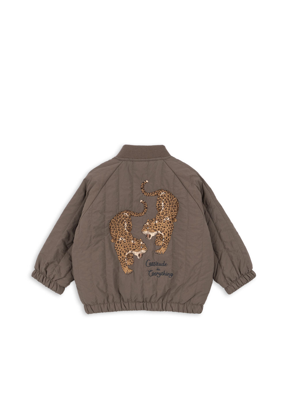 Konges Slöjd - Bomber Jacke mit Leoparden 'JUNO BOMBER JACKET - WALNUT'