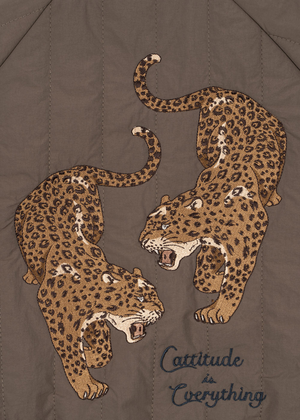 Konges Slöjd - Bomber Jacke mit Leoparden 'JUNO BOMBER JACKET - WALNUT'