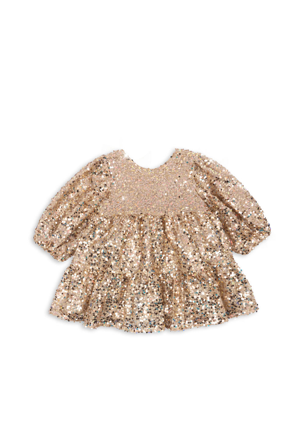 Konges Slojd - Kleid mit Glitzer 'LILA SEQUINS BOW DRESS - GOLD GLITTER'