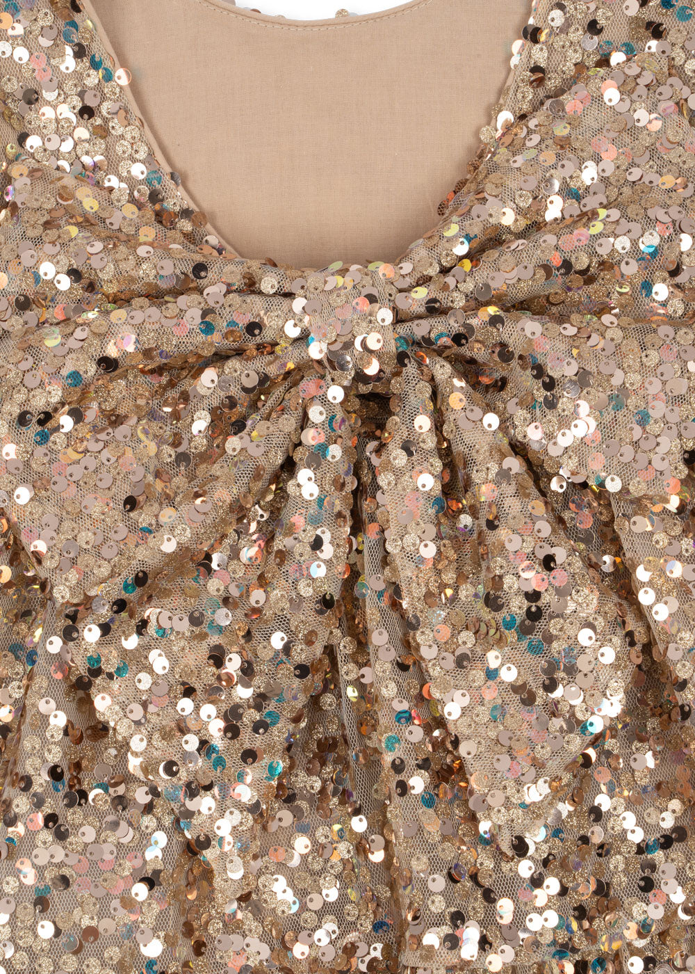 Konges Slojd - Kleid mit Glitzer 'LILA SEQUINS BOW DRESS - GOLD GLITTER'