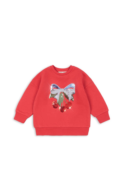 Konges Slojd - Sweatshirt mit Schleife 'LOU SEQUIN SWEAT SHIRT OCS - WINTERBERRY'