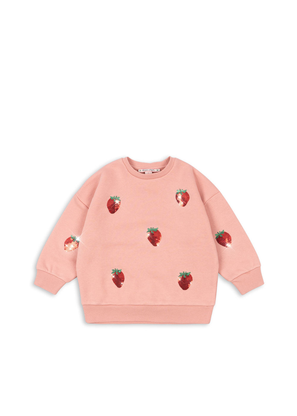 Konges Slojd - Sweatshirt mit Erdbeeren 'LOU SEQUIN SWEAT SHIRT OCS - MELLOW ROSE'