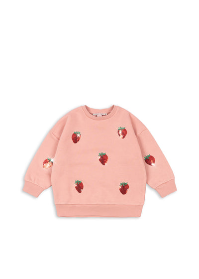 Konges Slojd - Sweatshirt mit Erdbeeren 'LOU SEQUIN SWEAT SHIRT OCS - MELLOW ROSE'