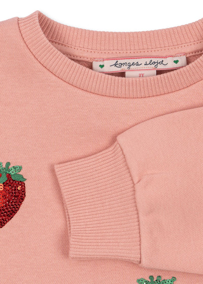 Konges Slojd - Sweatshirt mit Erdbeeren 'LOU SEQUIN SWEAT SHIRT OCS - MELLOW ROSE'