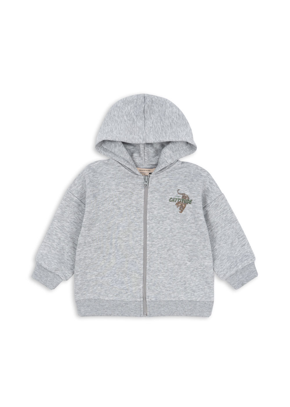 Konges Slojd - Sweatshirt mit Reißverschluss Leoparden 'LOU SWEAT ZIP HOOD OCS - GREY MELANGE'