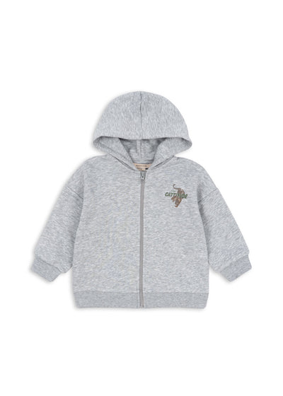Konges Slojd - Sweatshirt mit Reißverschluss Leoparden 'LOU SWEAT ZIP HOOD OCS - GREY MELANGE'