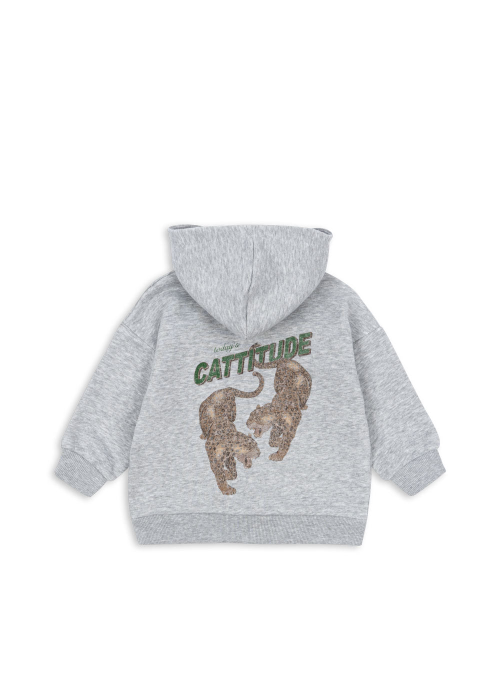 Konges Slojd - Sweatshirt mit Reißverschluss Leoparden 'LOU SWEAT ZIP HOOD OCS - GREY MELANGE'
