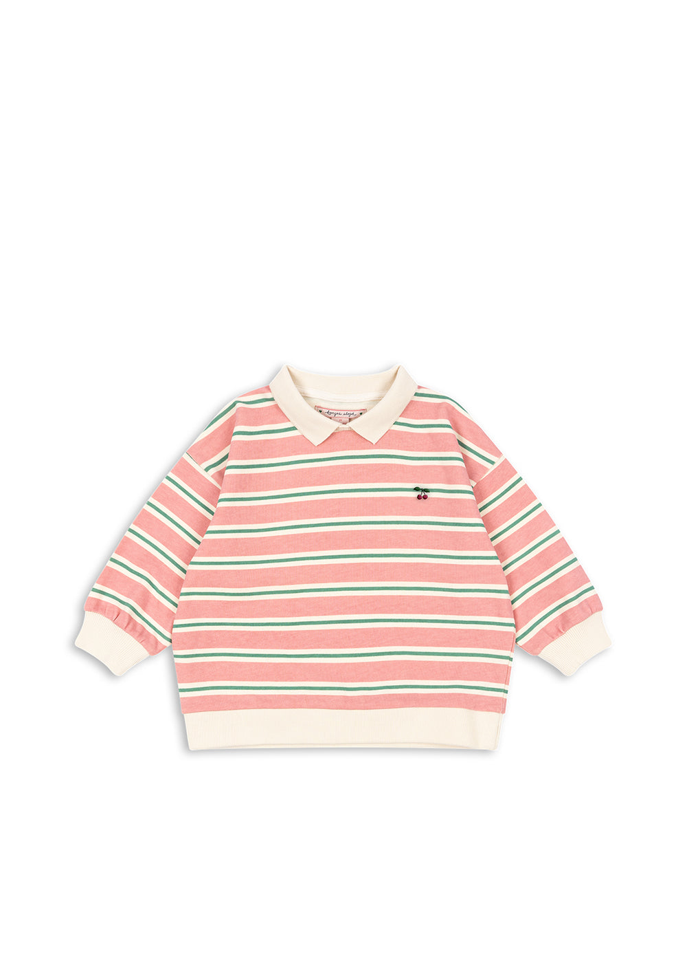 Konges Slojd - Sweatshirt mit Streifen 'SPOTTY LS POLO GOTS - BLUSH BOUND STRIPE'