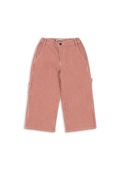 Konges Slöjd - Hose mit Streifen 'LUC PANTS GOTS - MILK ROUGE STRIPE'