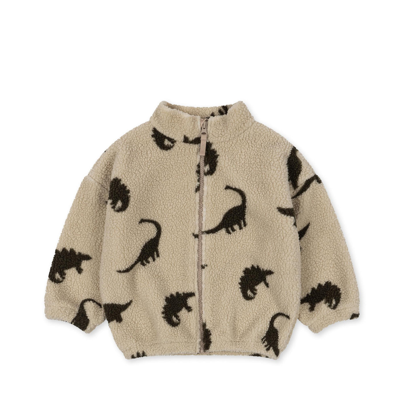 Konges Slöjd - Fleecejacke mit Dino 'JODY TEDDY JACKET GRS - DINO SILHOUETTE'