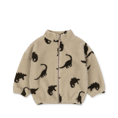 Konges Slöjd - Fleecejacke mit Dino 'JODY TEDDY JACKET GRS - DINO SILHOUETTE'