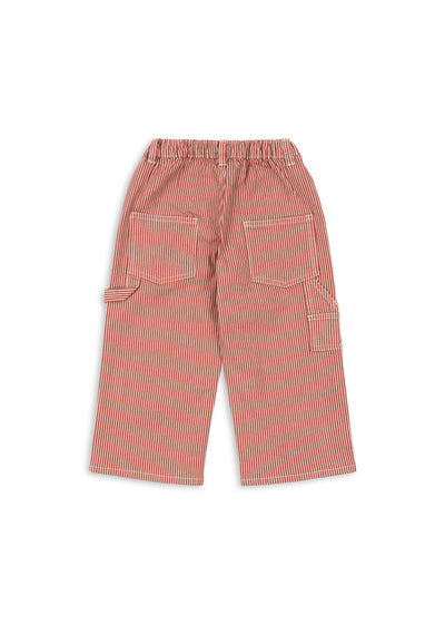 Konges Slöjd - Hose mit Streifen 'LUC PANTS GOTS - MILK ROUGE STRIPE'