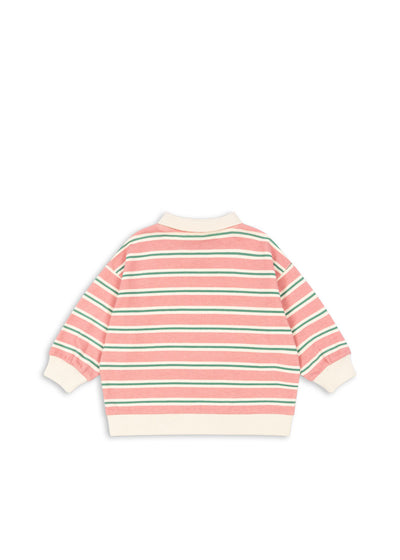 Konges Slojd - Sweatshirt mit Streifen 'SPOTTY LS POLO GOTS - BLUSH BOUND STRIPE'
