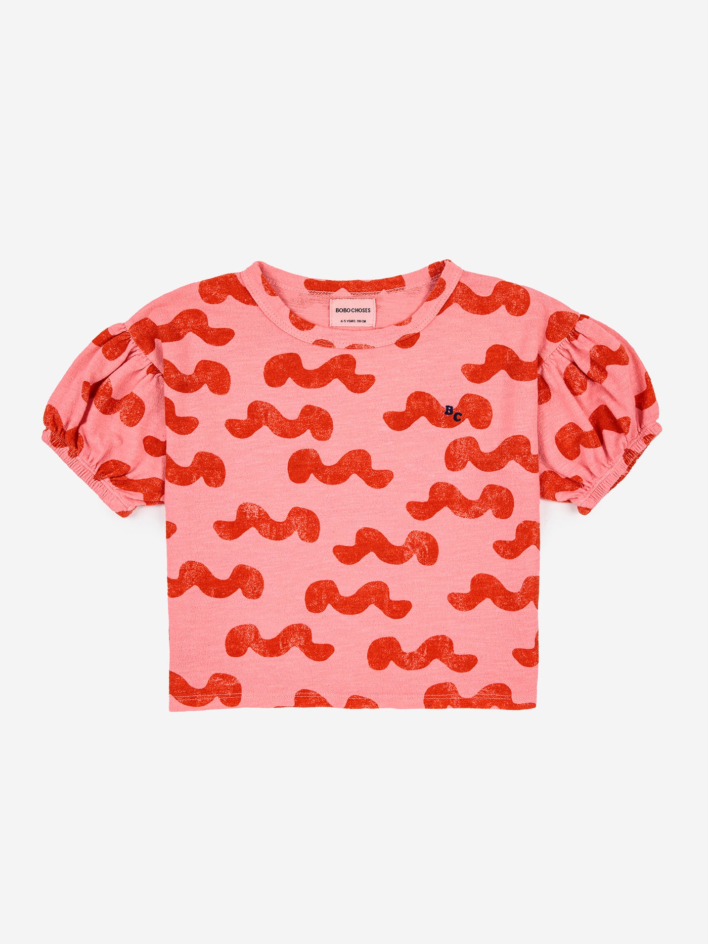 Bobo Choses - T-shirt 'Waves all over puffed sleeve T-shirt'