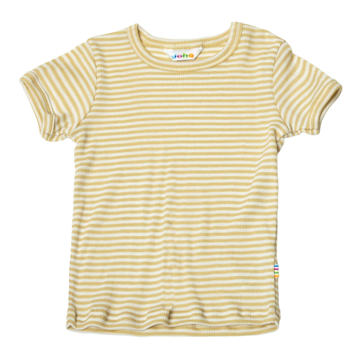 Joha - Kurzarm T-Shirt aus Wolle/Seide 'T-shirt 'T-shirt - Gelb Striped'