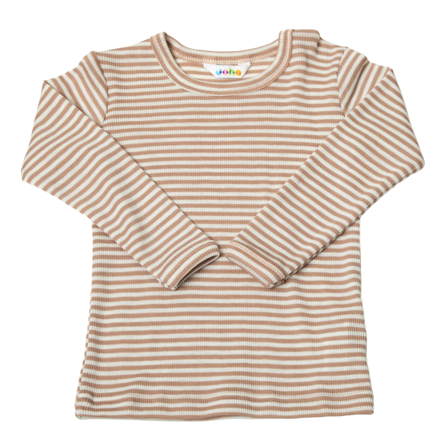 Joha - Langarm Shirt aud Wolle/Seide 'Blouse w/long sleeves - Light Braun Striped'